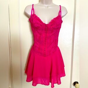 Outcast Iris Corset Minidress in Pink - NWT
